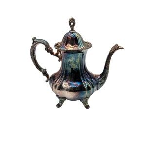 Poole Silver Plate Lancaster Rose 400 Tea Coffee Pot Pitcher Kettle